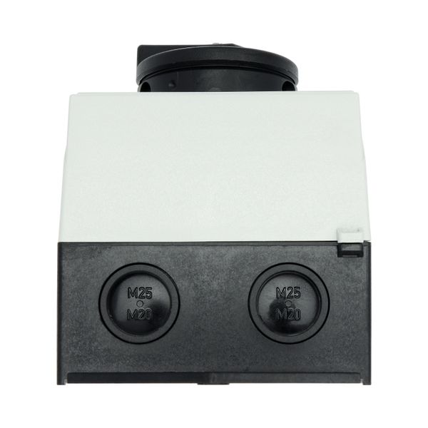 Main switch, T0, 20 A, surface mounting, 3 contact unit(s), 3 pole, 2 N/O, 1 N/C, STOP function, Lockable in the 0 (Off) position, hard knockout versi image 18
