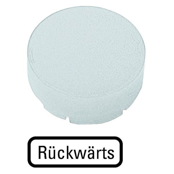 Button lens, raised white, BACKWARDS image 1