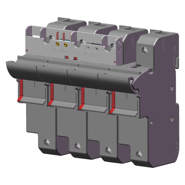 Fuse-holder, low voltage, 125 A, AC 690 V, 22 x 58 mm, 3P+N, IEC, UL, with microswitch image 2