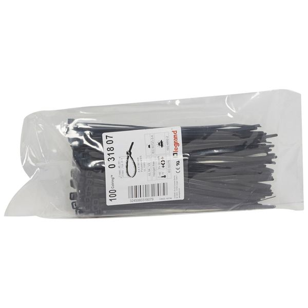 Cable tie Colring - w. 4.6 mm - L. 180 mm - sachet 100 pcs - black image 1