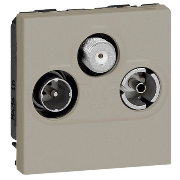 Arteor Television, Radio and Satellite Star Socket 2 Module Champagne image 1