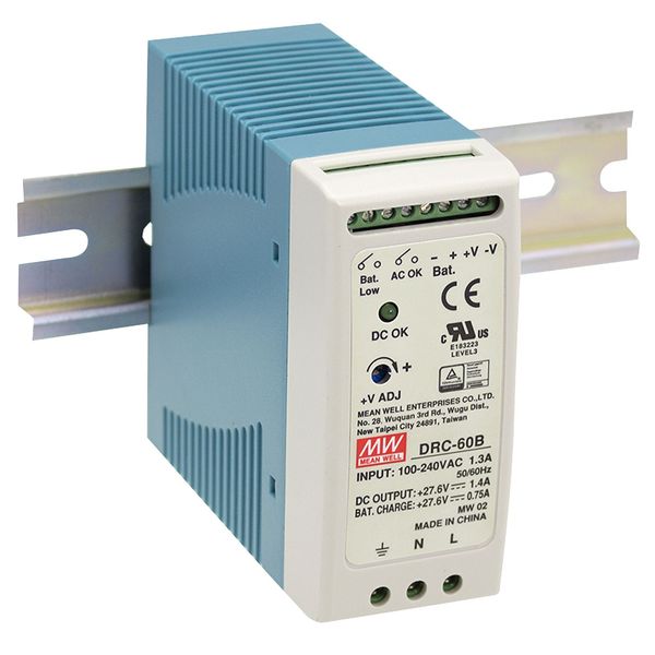 DRC-60A DIN rail power supply, 59W, 13.8/13.8V, MEAN WELL image 3