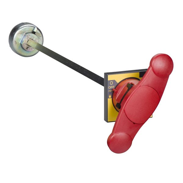 extended rotary handle, front control, Compact INS/INV 320 to 630, Compact INSJ400, red handle on yellow front image 3