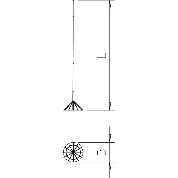 irod 19 Tele air-termination rod 19 metre mast + stand 19500mm image 2
