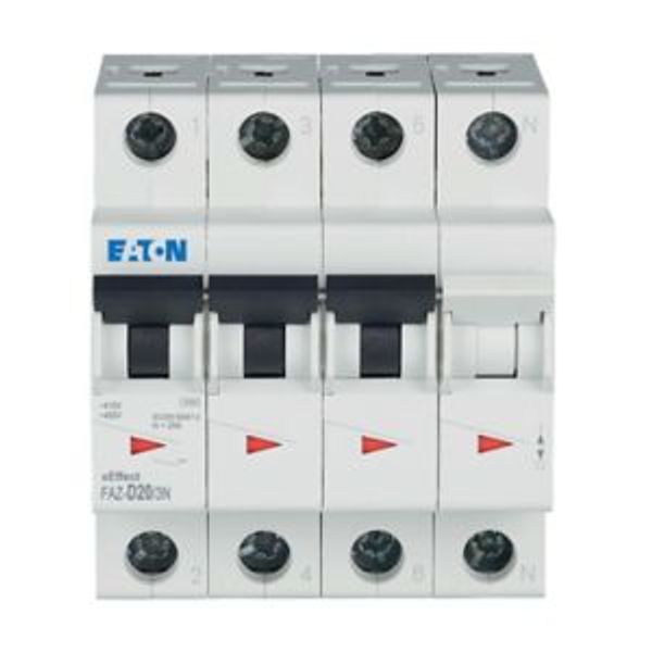 Miniature circuit breaker (MCB), 20 A, 3p+N, characteristic: D image 13