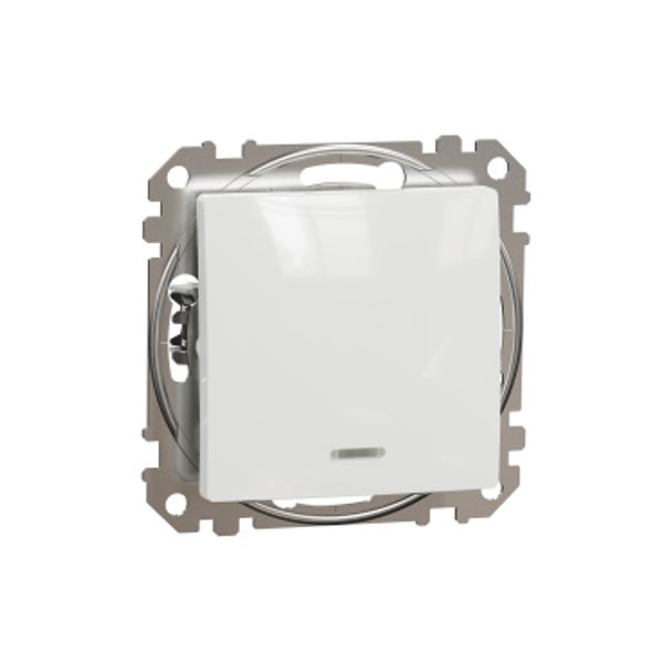 Sedna Design & Elements, 2-way Push-Button 10A Blue Loc LED, white image 2