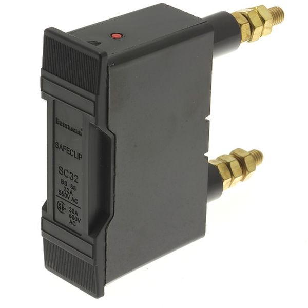 Fuse-holder, LV, 32 A, AC 550 V, BS88/F1, 1P, BS, back stud connected, black image 3