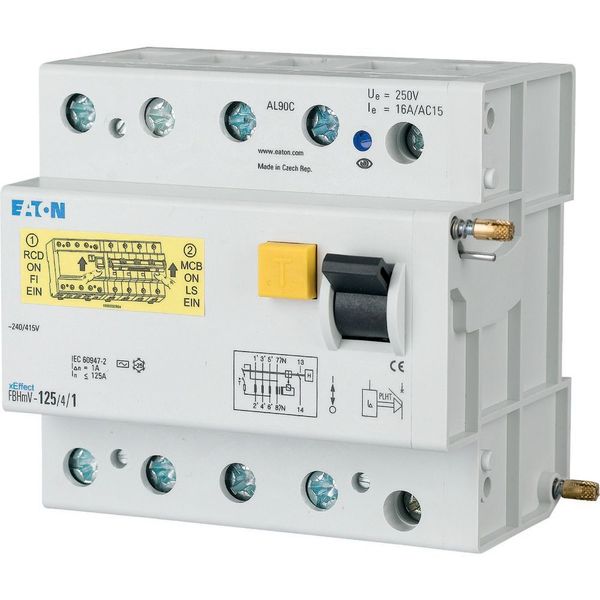 Residual-current circuit breaker trip block for AZ, 125A, 4p, 500mA, type AC image 2