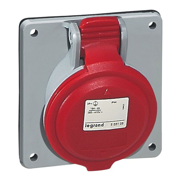 Panel mounting socket P17 - inclined outlet - IP44 - 380/415 V~ - 32 A - 3P+E image 2