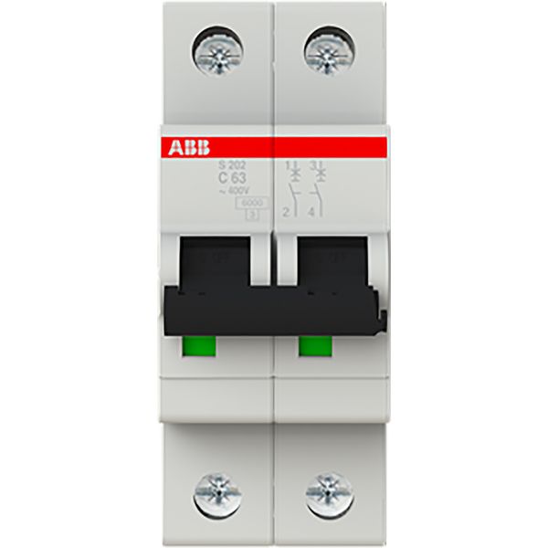 S202-C63 Miniature Circuit Breaker - 2P - C - 63 A image 2