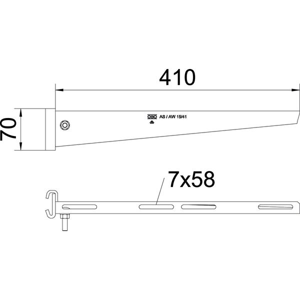 AS 15 41 FT Support bracket for IS 8 support B410mm image 2