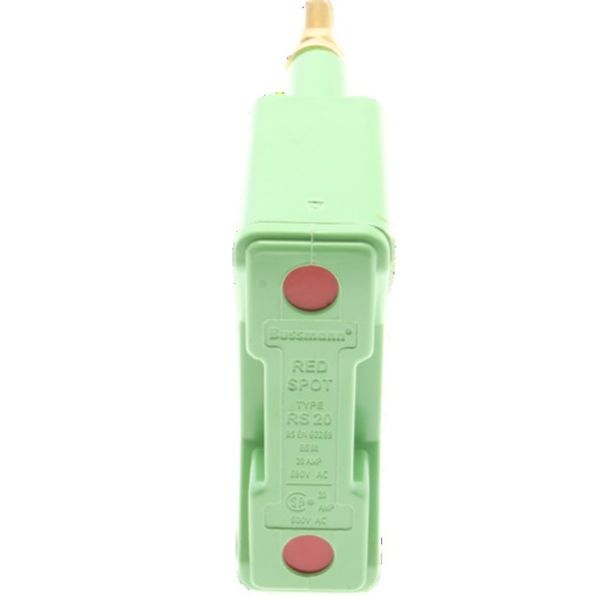 Fuse-holder, LV, 20 A, AC 690 V, BS88/A1, 1P, BS, back stud connected, green image 2