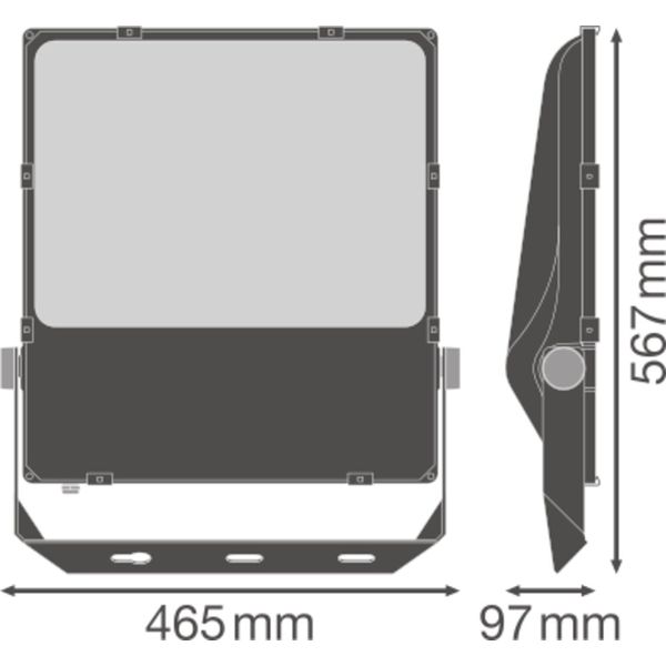 FLOODLIGHT PERFORMANCE ASYM 45x140 290 W 4000 K BK image 17