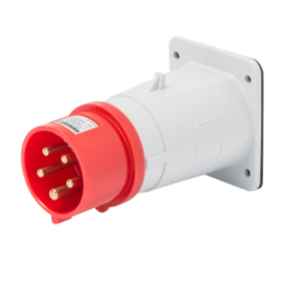 STRAIGHT FLUSH MOUNTING INLET - IP44 - 3P+N+E 32A 380-415V 50/60HZ - RED - 6H - SCREW WIRING image 1