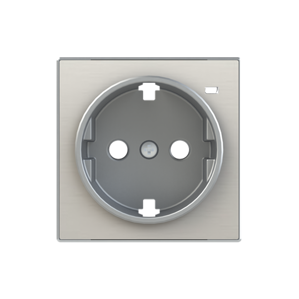 8588.8 AI Cover plate for Schuko socket outlet w/ lens - Stainless Steel Socket outlet Central cover plate Stainless steel - Sky Niessen image 1