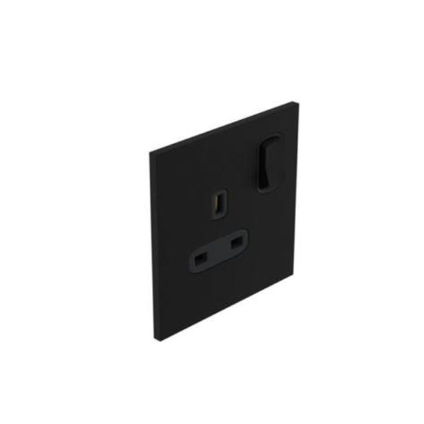 Art d'Arnould - 1 gang BS socket outlet 13 A-250V single pole switched Epure - Matt Black image 1