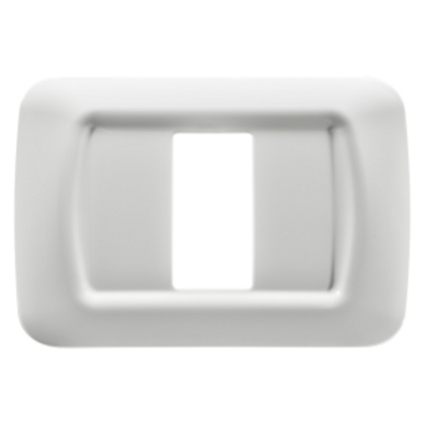 TOP SYSTEM PLATE - IN TECHNOPOLYMER GLOSS FINISHING - 1 GANG - CLOUD WHITE - SYSTEM image 1