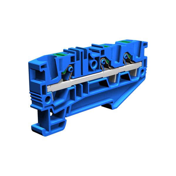 Push-in terminal block 6mm2 1+2, 1-level, blue color image 1