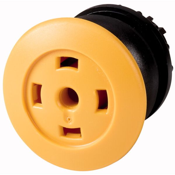 Mushroom actuator, RMQ-Titan, Mushroom, maintained, Mushroom yellow, Without button plate, Bezel: black image 1