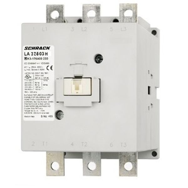 Contactor, 132kW, 260A AC3, 450A AC1, 3-pole, 230VAC/DC image 1