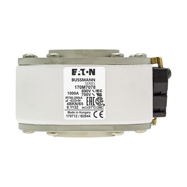 Fuse-link, high speed, 1000 A, AC 690 V, size 4, 105 x 120 x 67 mm, aR, IEC, UL, single indicator image 7