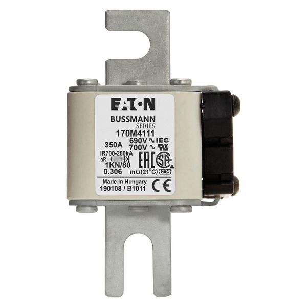 Fuse-link, high speed, 350 A, AC 690 V, DIN 1, 53 x 69 x 108 mm, aR, DIN, IEC, single indicator image 16