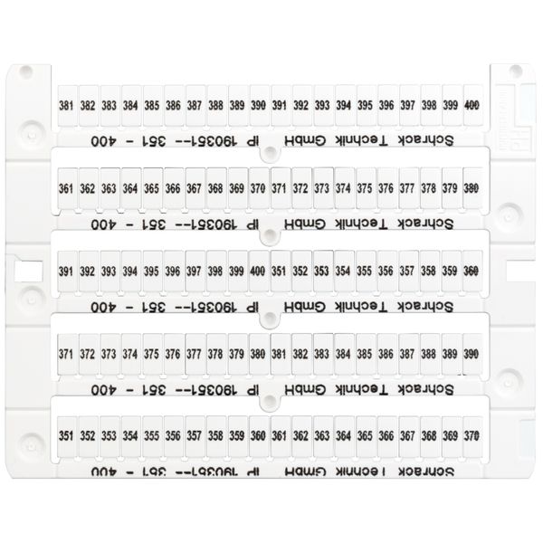 Marking tags for TB and ST - terminals, 351-400 (each 2x) image 1