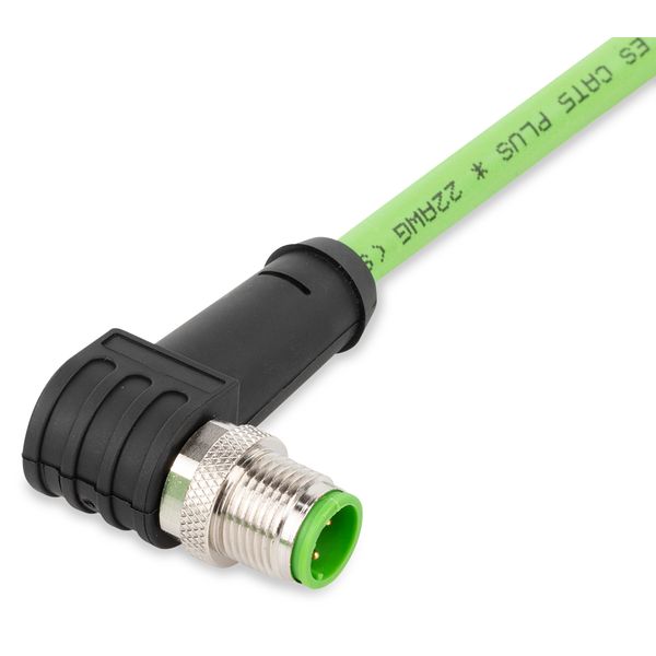 ETHERNET cable M12D plug angled 4-pole green image 4