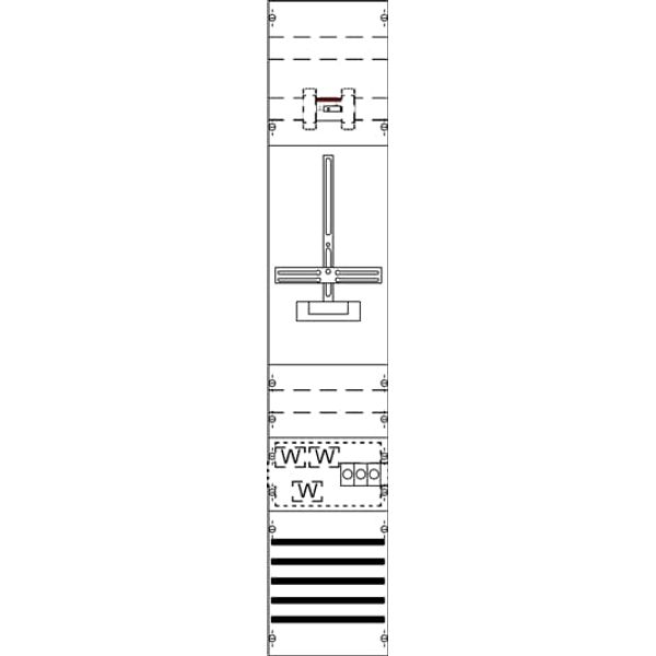 KA4296 Measurement and metering transformer board, Field width: 1, Rows: 0, 1350 mm x 250 mm x 160 mm, IP2XC image 5