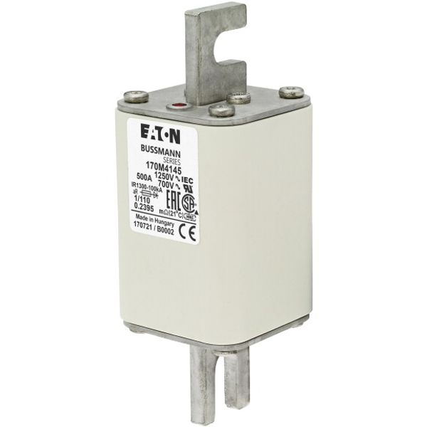 Fuse-link, high speed, 500 A, AC 1250 V, size 1, 53 x 66 x 138 mm, aR, DIN, IEC, single indicator image 3