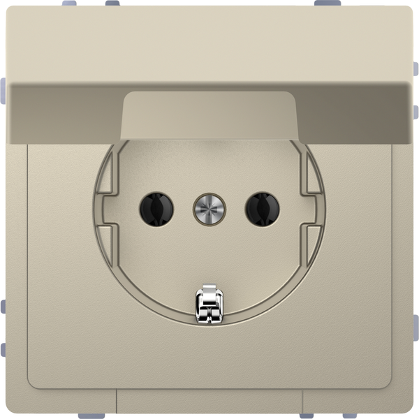 SCHUKO socket-outlet with hng.lid, shutter, screwl. term., sahara, System Design image 4