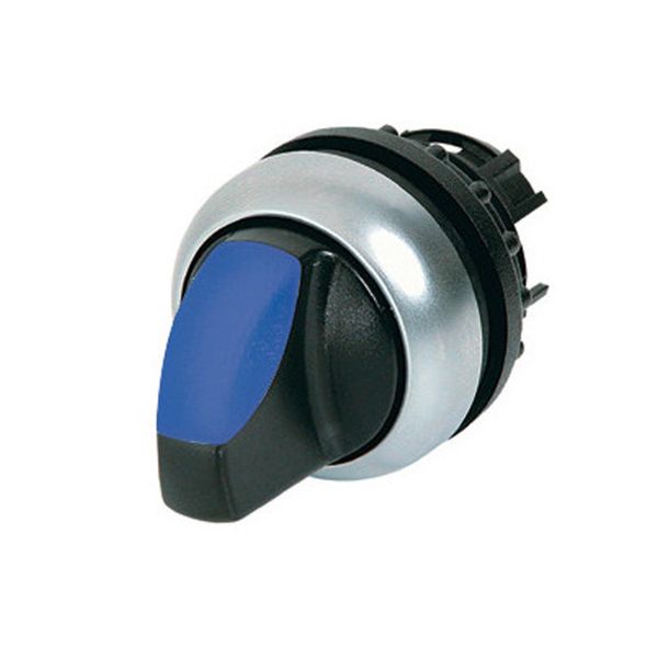 Illuminated selector switch actuator, RMQ-Titan, With thumb-grip, maintained, 2 positions, Blue, Bezel: titanium image 4