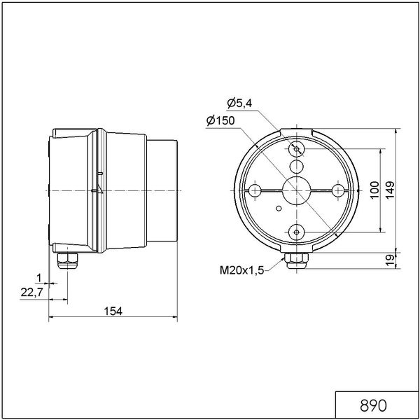 LED Perm. Beacon BWM 115-230VAC RD image 3