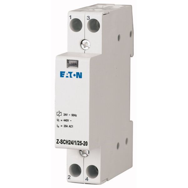 Installation contactor, 24VAC/50Hz, 2N/O, 25A image 1
