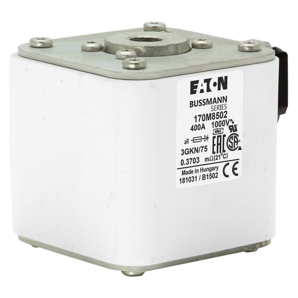 Fuse-link, high speed, 400 A, AC 1000 V, size 3, 74 x 92 x 91 mm, aR, IEC, UL, single indicator image 8