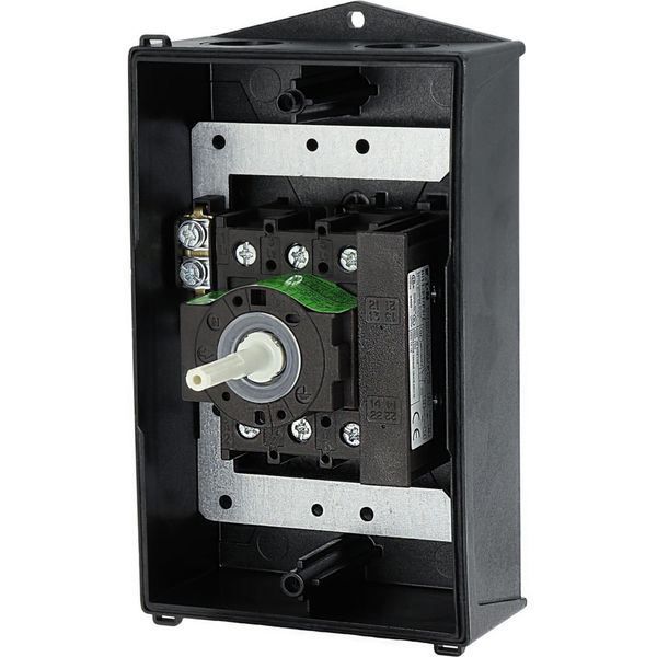 Main switch, P1, 32 A, surface mounting, 3 pole, 1 N/O, 1 N/C, STOP function, With black rotary handle and locking ring, Lockable in the 0 (Off) posit image 51