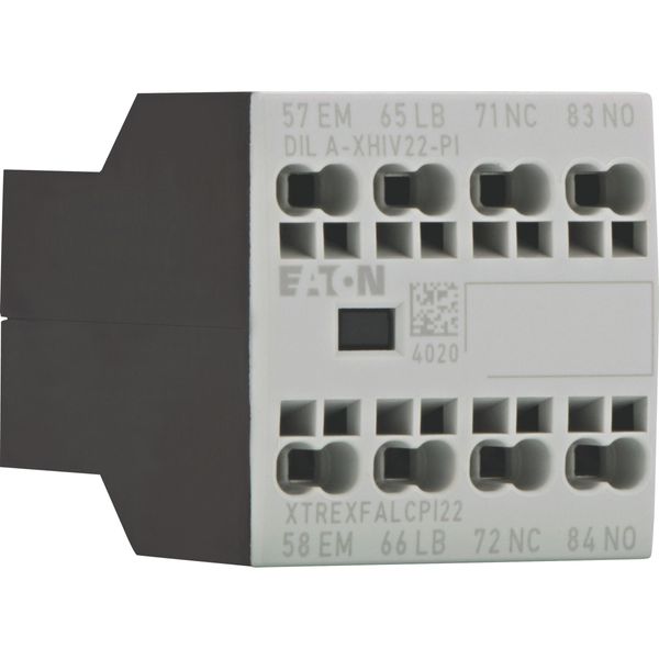Auxiliary contact module, 4 pole, Ith= 16 A, 1 N/O, 1 N/OE, 1 NC, 1 NCL, Front fixing, Push in terminals, DILA, DILM7 - DILM38 image 10