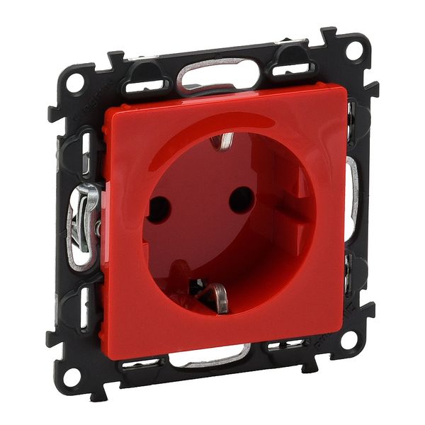 2P+E socket with shutters Valena Life - red - German standard - 16 A - 250 V~ image 1