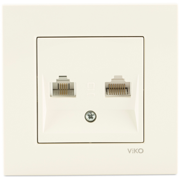 Karre Beige DATA+Numerical Phone Socket (CAT5+CAT3) image 1