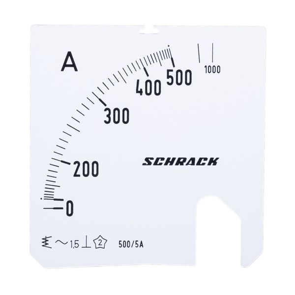 Scale Plate, 72x72mm, 500/1000/5A AC image 1