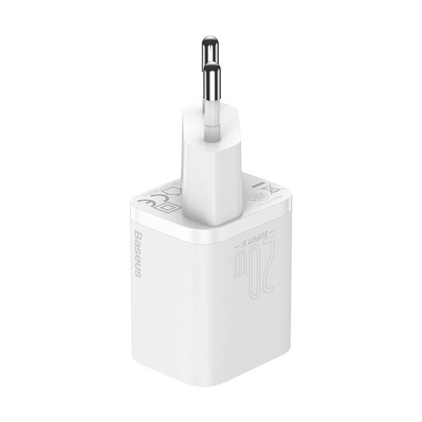 Wall Quick Charger Super Si 20W USB-C QC3.0 PD with Lightning 1m Cable, White image 3