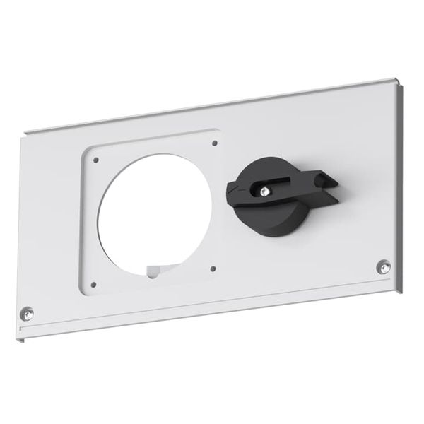 Front plate with mechanical interlock, switch OT40FT3, socket not included image 1
