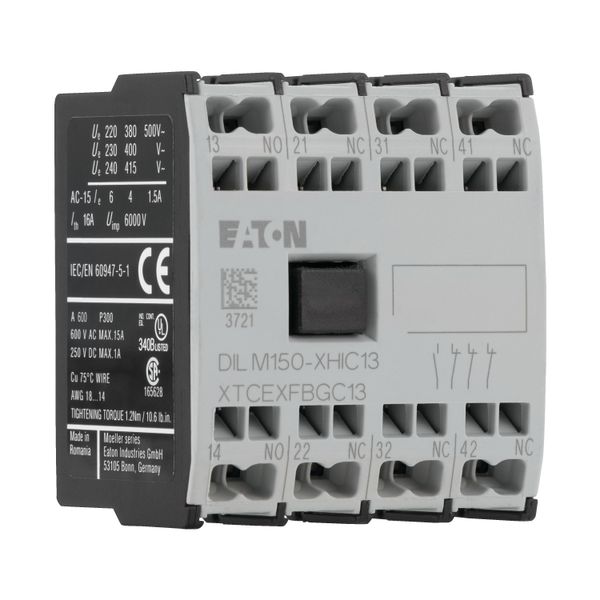 Auxiliary contact module, 4 pole, Ith= 16 A, 1 N/O, 3 NC, Front fixing, Spring-loaded terminals, DILMC40 - DILMC150 image 10