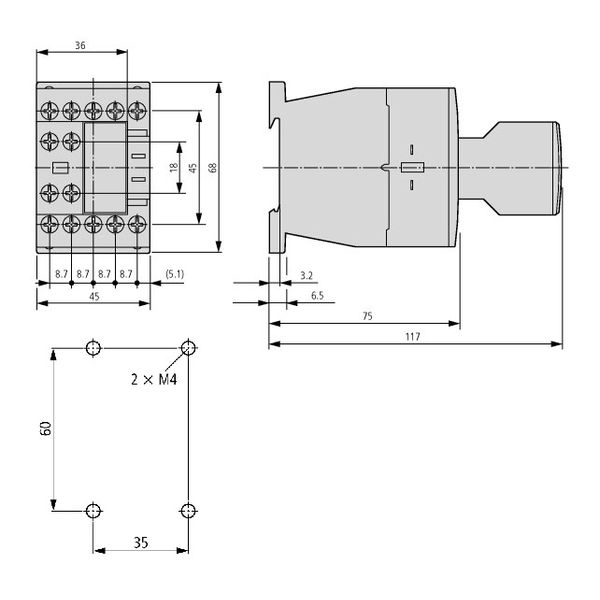 Auxiliary Contactor, 3 NO + 1 NC, coil 24VDC image 3