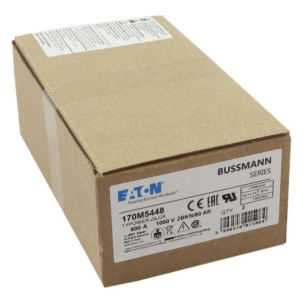 Fuse-link, high speed, 800 A, AC 1000 V, size 2, 61 x 77 x 81 mm, aR, IEC, UL, single indicator image 13