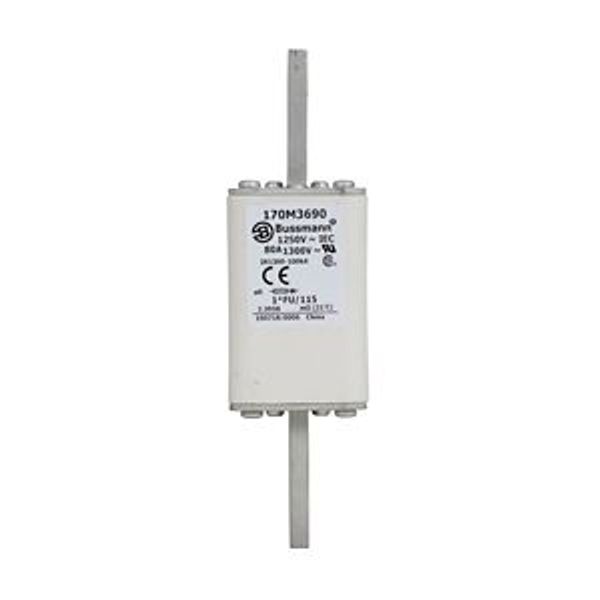 Fuse-link, high speed, 80 A, AC 1250 V, compact size 1, 45 x 45 x 156 mm, aR, IEC, UL image 2