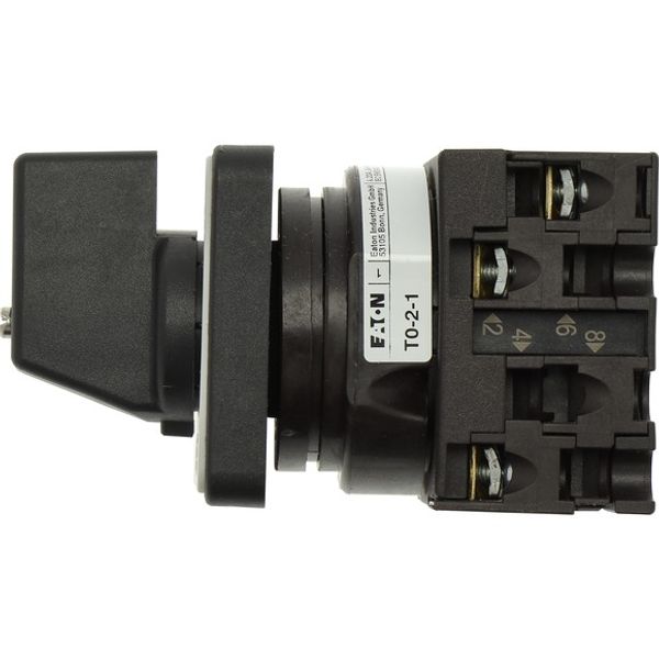 On-Off switch, T0, 20 A, flush mounting, 2 contact unit(s), 3 pole, with black thumb grip and front plate image 2