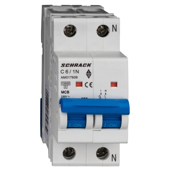 Miniature Circuit Breaker (MCB) AMPARO 10kA, C 6A, 1+N image 1