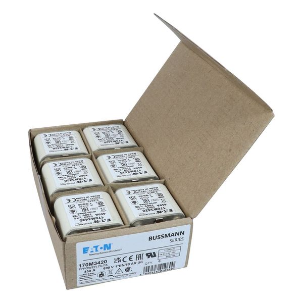 Fuse-link, high speed, 450 A, AC 690 V, compact size 1, 45 x 59 x 51 mm, aR, IEC, UL, single indicator image 23