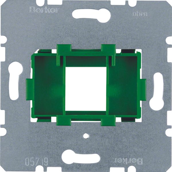 Supporting plate green mounting device 1gang for modular jack, com-tec image 1